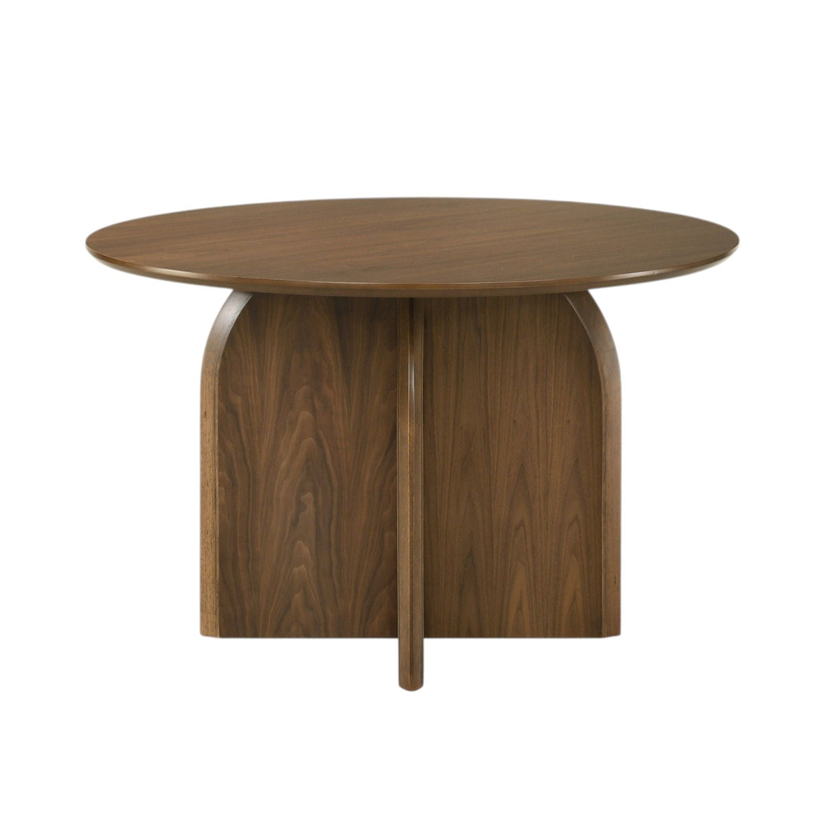 Delmon Round Dining Table with Fixed Top in Dark Walnut wood by HouseOfZazla on Tampa Home & Garden Store