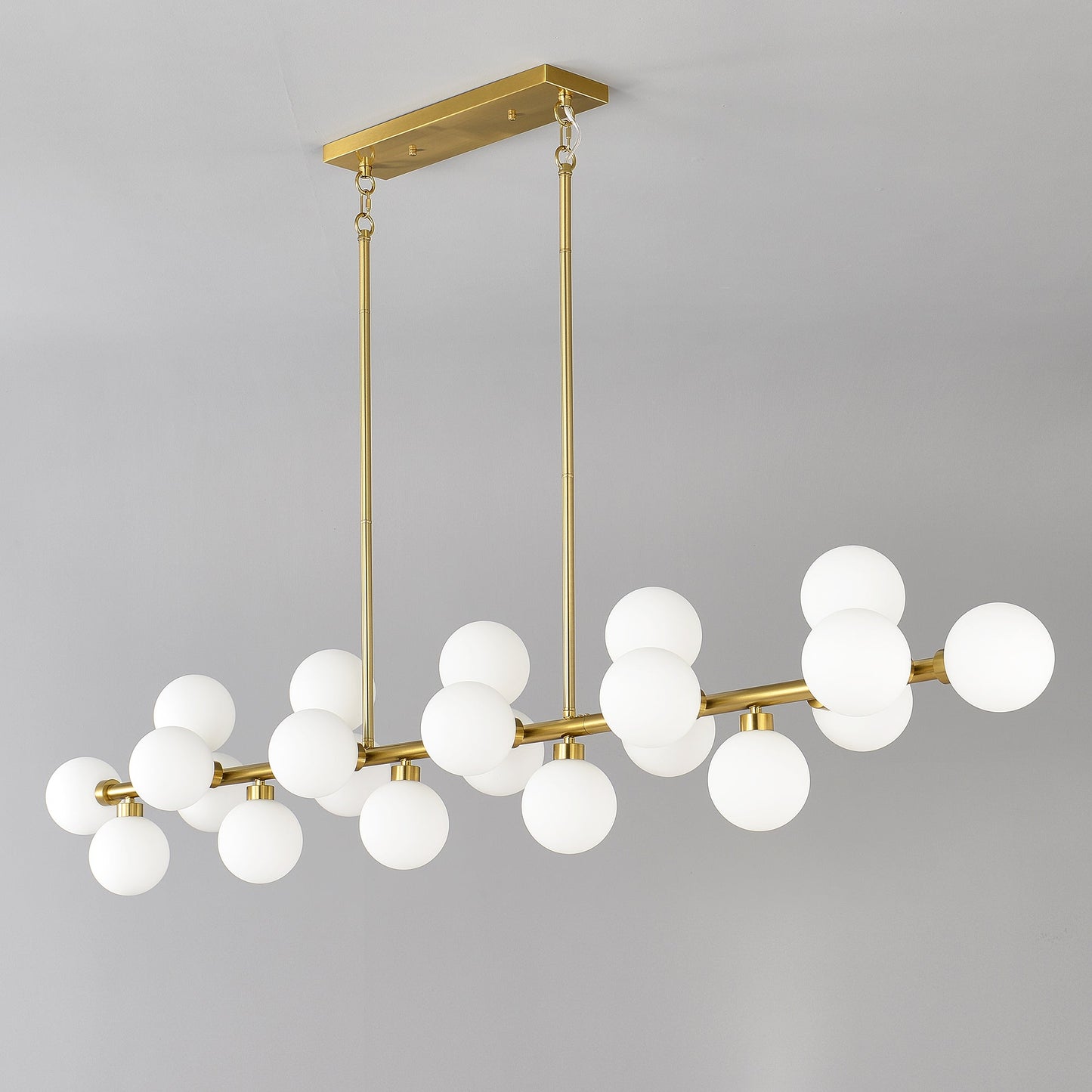 75.6'' Large Pendant Lamp with Opal Glass Shade, gold frame and white globes by HouseOfZazla on Tampa Home & Garden Store