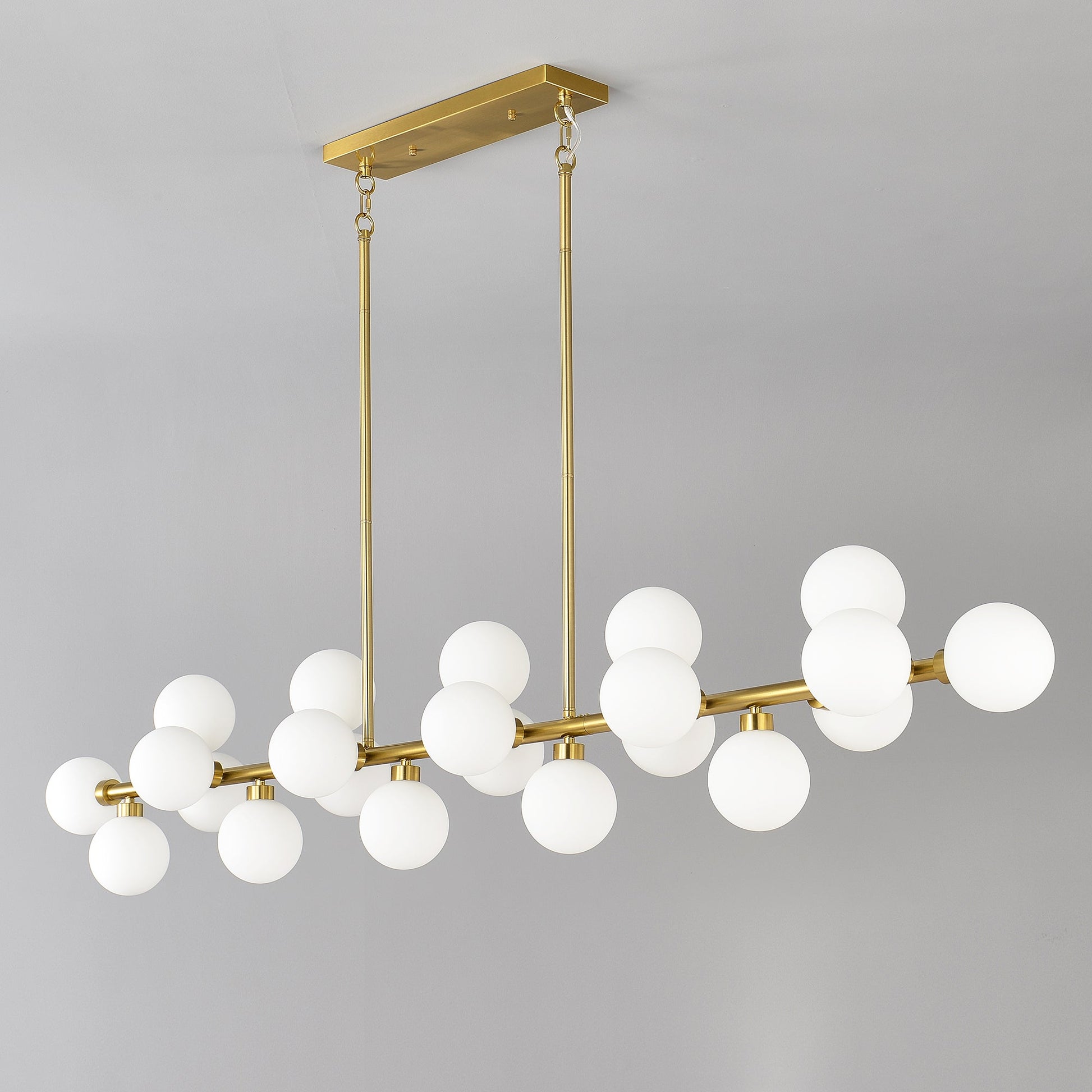 75.6'' Large Pendant Lamp with Opal Glass Shade, gold frame and white globes by HouseOfZazla on Tampa Home & Garden Store