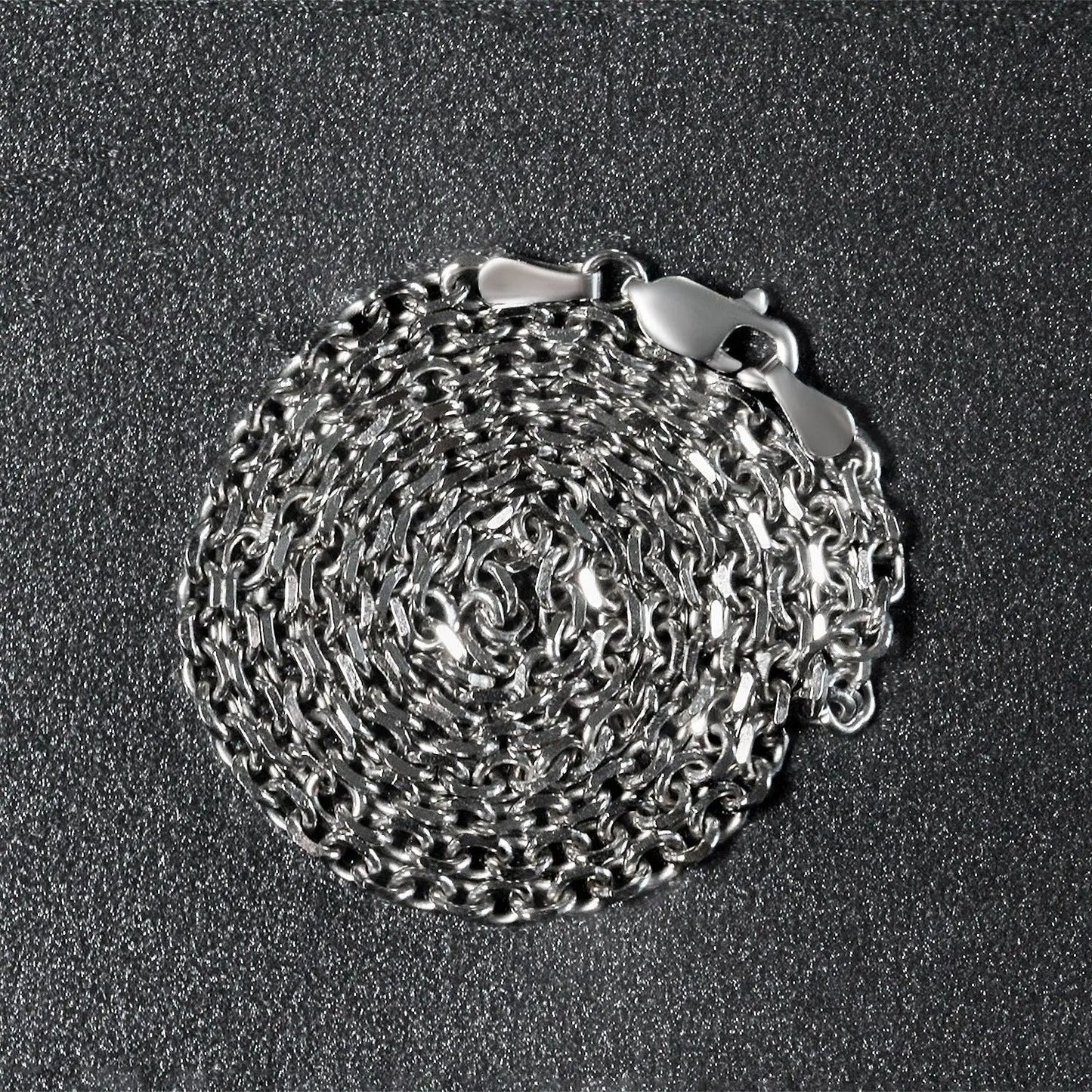 14k white gold diamond-cut cable link chain necklace, 2.90 mm, by Bids.com on Tampa Home & Garden Store