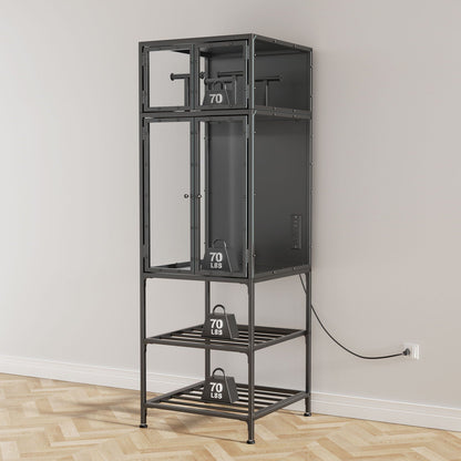 HouseOfZazla black 3D printer cabinet with dual filament storage and noise reduction on Tampa Home & Garden Store
