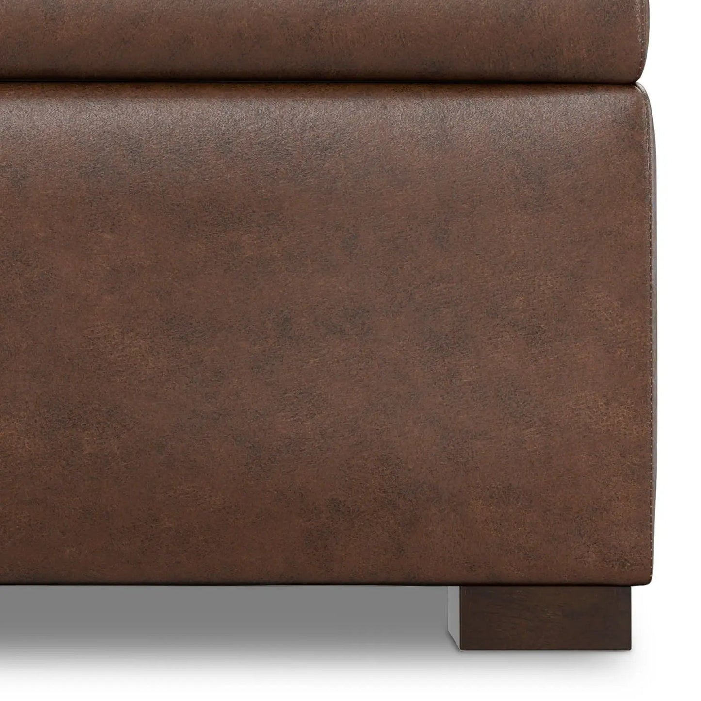 Gabbie storage ottoman in brown distressed leather upholstery by Unique Piece Furniture on Tampa Home & Garden Store