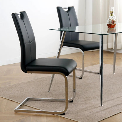 Dining Chairs with Padded Seat and Metal Legs