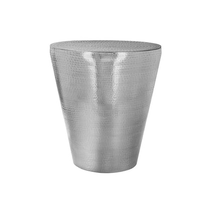 Drum Accent Side Table silver hammered metal by Unique Piece Furniture on Tampa Home & Garden Store