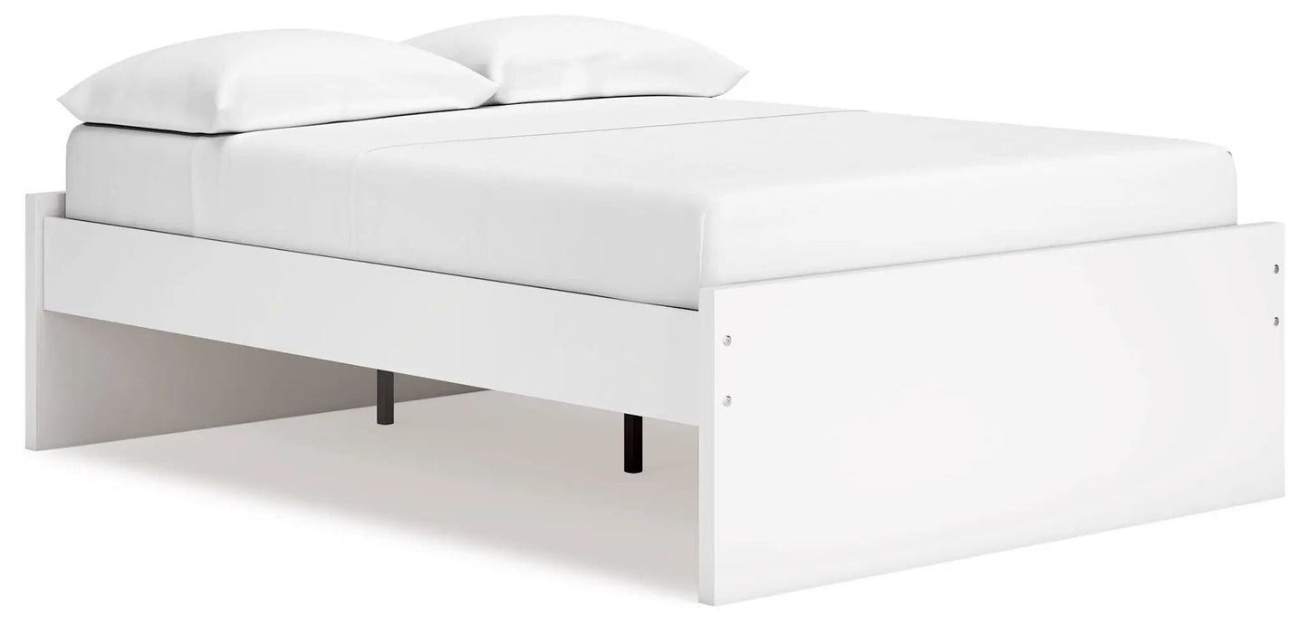Onita Platform Bed white storage bed frame with low-profile panels on Tampa Home & Garden Store