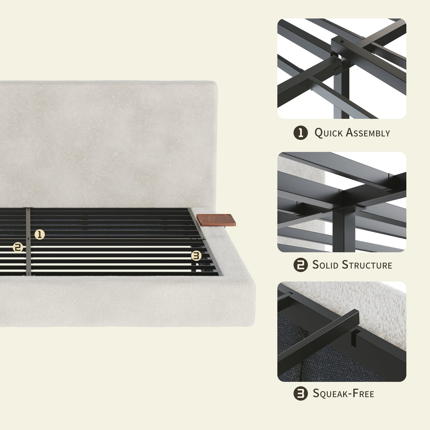AirFrame King Bed And Sliding Side Table