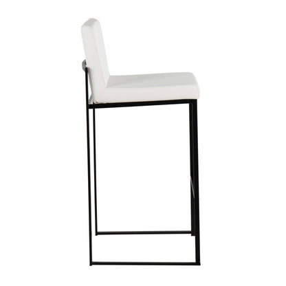 White upholstered high-back barstool with black metal frame HouseOfZazla on Tampa Home & Garden Store