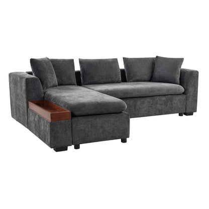 Modern L Shaped Sofa With Storage And Upholstery