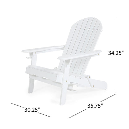 Zenithia white outdoor foldable Adirondack chair with 2 cup holders on Tampa Home & Garden Store