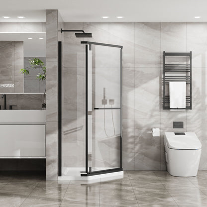 Frameless Neo Angle Shower Door and Acrylic Base