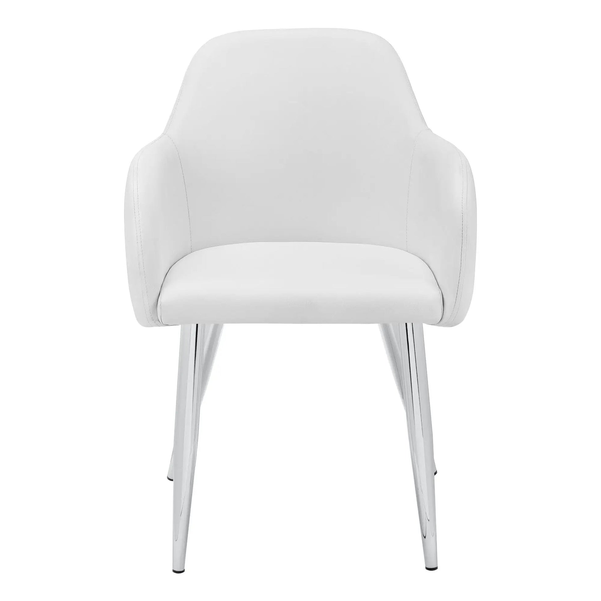 Dining Side Chair upholstered in white fabric with metal legs set of 2 Unique Piece Furniture on Tampa Home & Garden Store