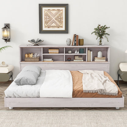 Full Size Daybed Frame with Storage Bookcases White Oak - Tampa Home & Garden Store