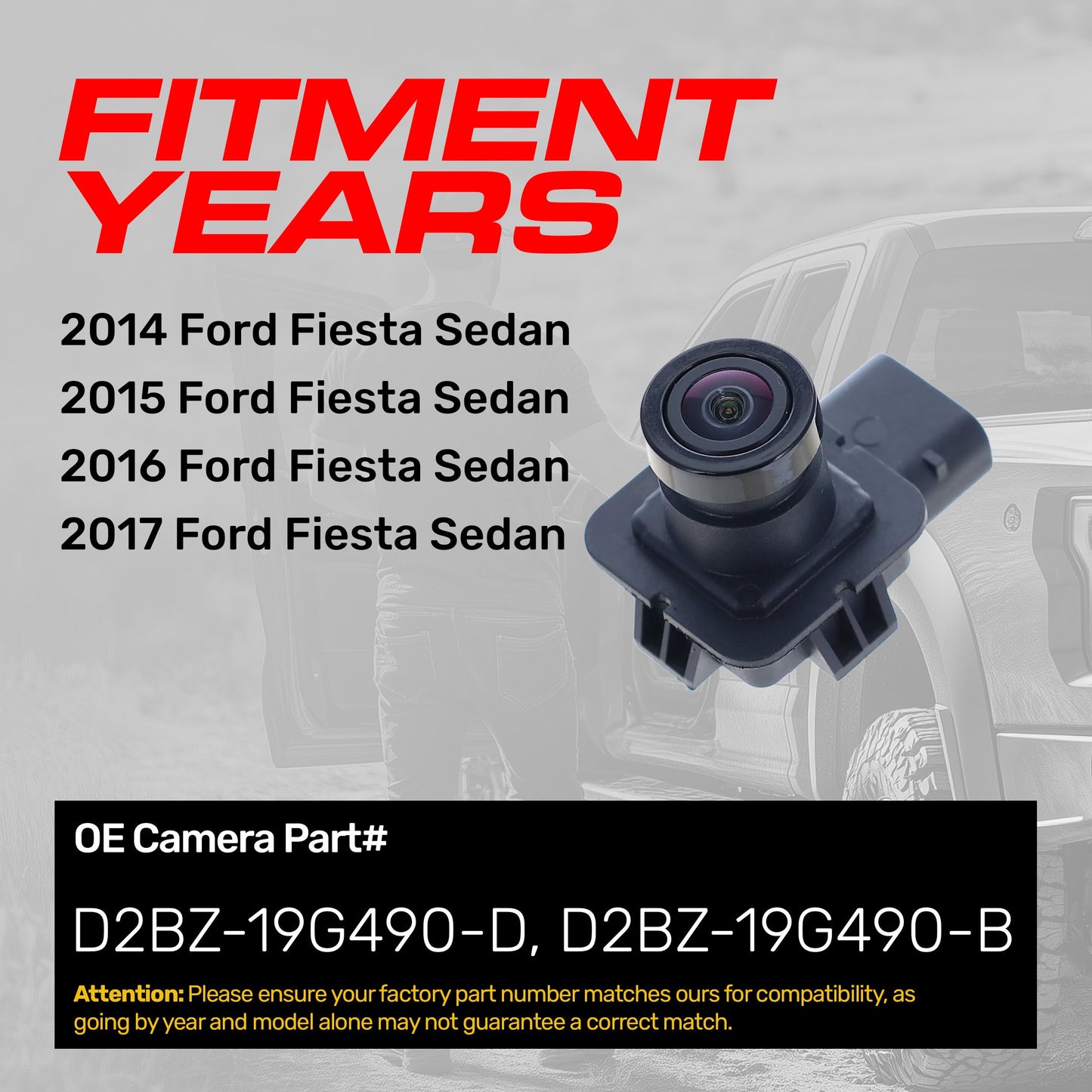 Master Tailgaters OE backup camera for Ford Fiesta Sedan 2014–2017, D2BZ-19G490-B on Tampa Home & Garden Store