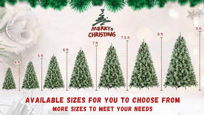 8 ft full-bodied pre-decorated pinecone Christmas tree HouseOfZazla; sizes 4–9 ft on Tampa Home & Garden Store