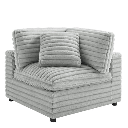 Jenny 2-Piece Sofa Sectional gray plush fabric by HouseOfZazla stationary on Tampa Home & Garden Store