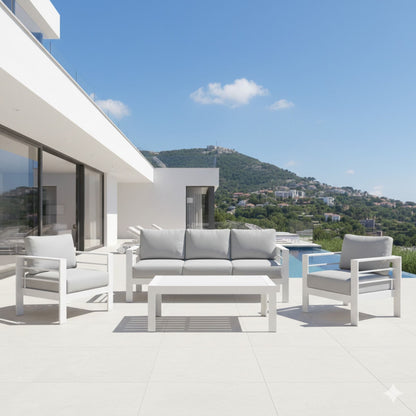Outdoor Iron Patio Set With The Thick Cushions