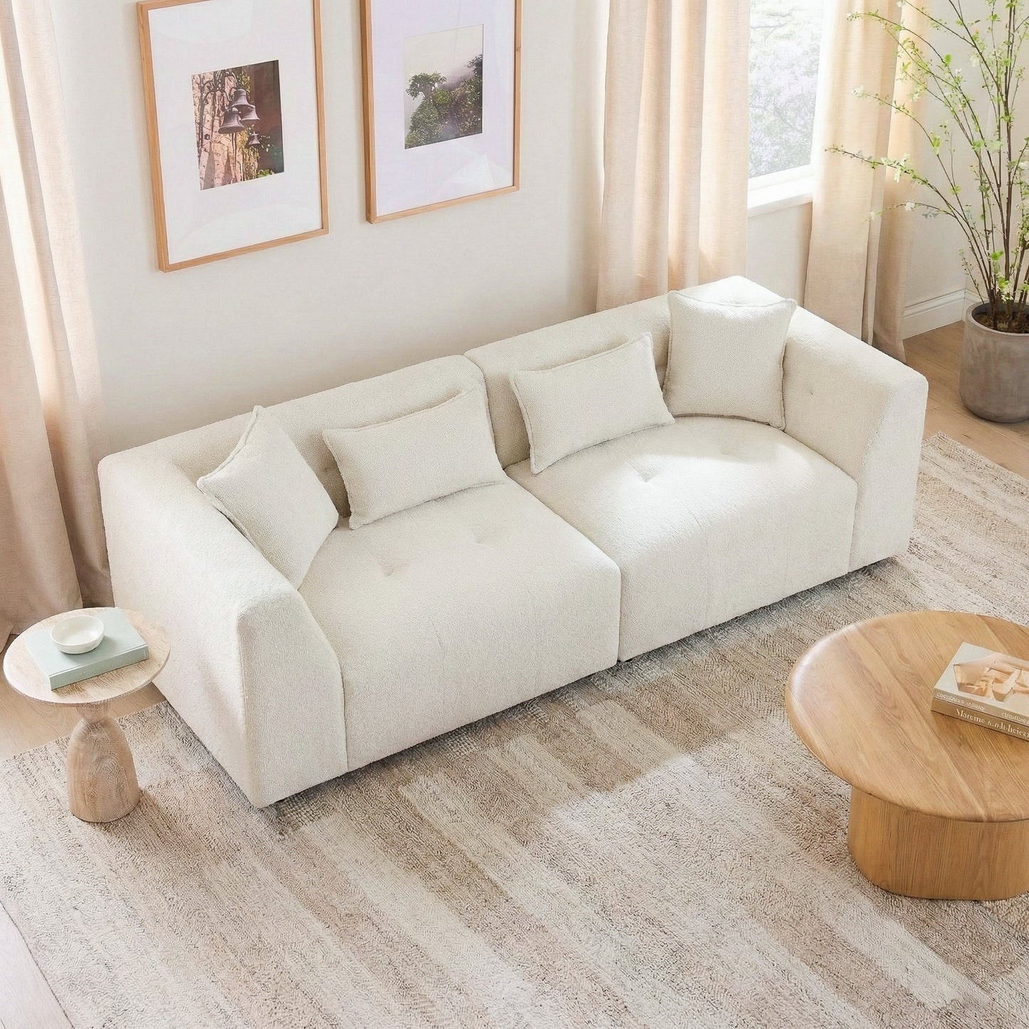 Jefferson Soft Chenille Modern Sofa and Cushion