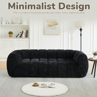 Modern Piano Key Backrest Sofa With Upholstery