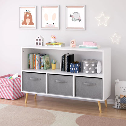 Bookcase with Collapsible Drawers Book Display