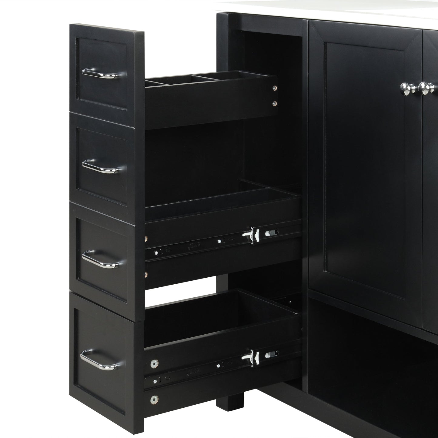 36in Bathroom Vanity with Sink and Storage Cabinet black with chrome hardware HouseOfZazla on Tampa Home & Garden Store