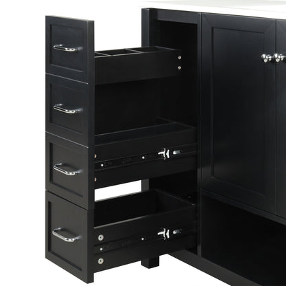 36in Bathroom Vanity with Sink and Storage Cabinet black with chrome hardware HouseOfZazla on Tampa Home & Garden Store