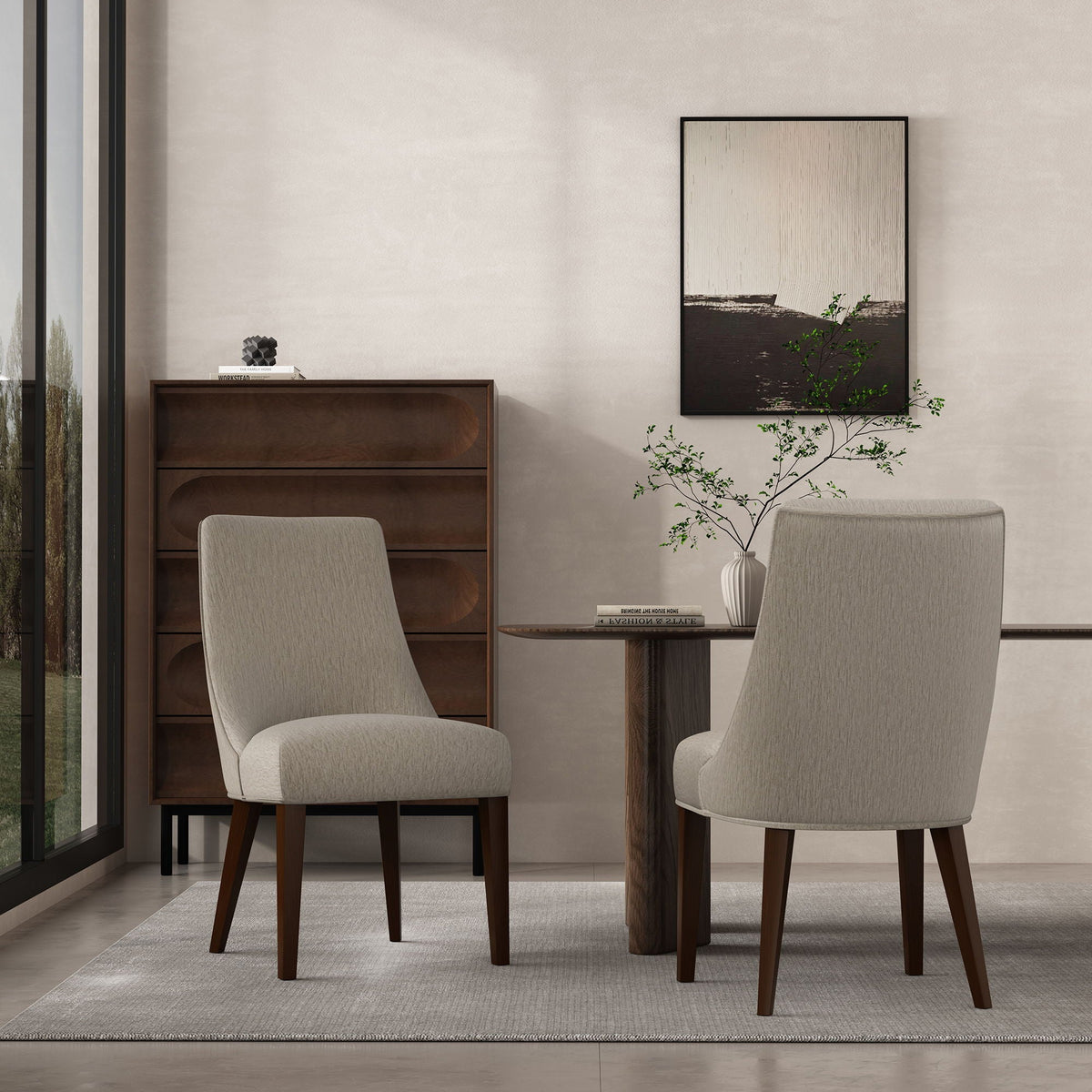 Modern Rubberwood Dining Armchair for Living