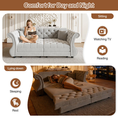 Oversized Chesterfield Sofa and a Pull Out Bed