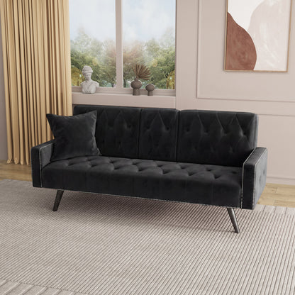 Stylish Velvet Sofa Bed and Nail Head Trim