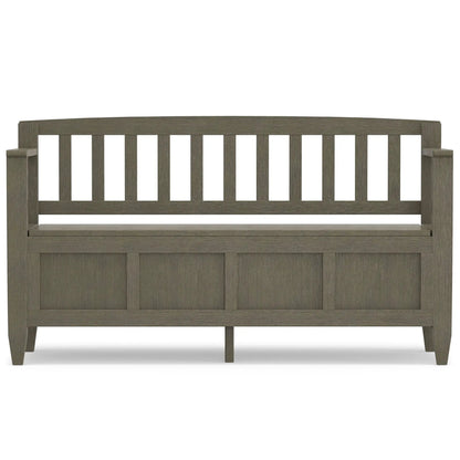 Brooklyn Handcrafted Entryway Storage Bench wood with slatted back by Unique Piece Furniture on Tampa Home & Garden Store