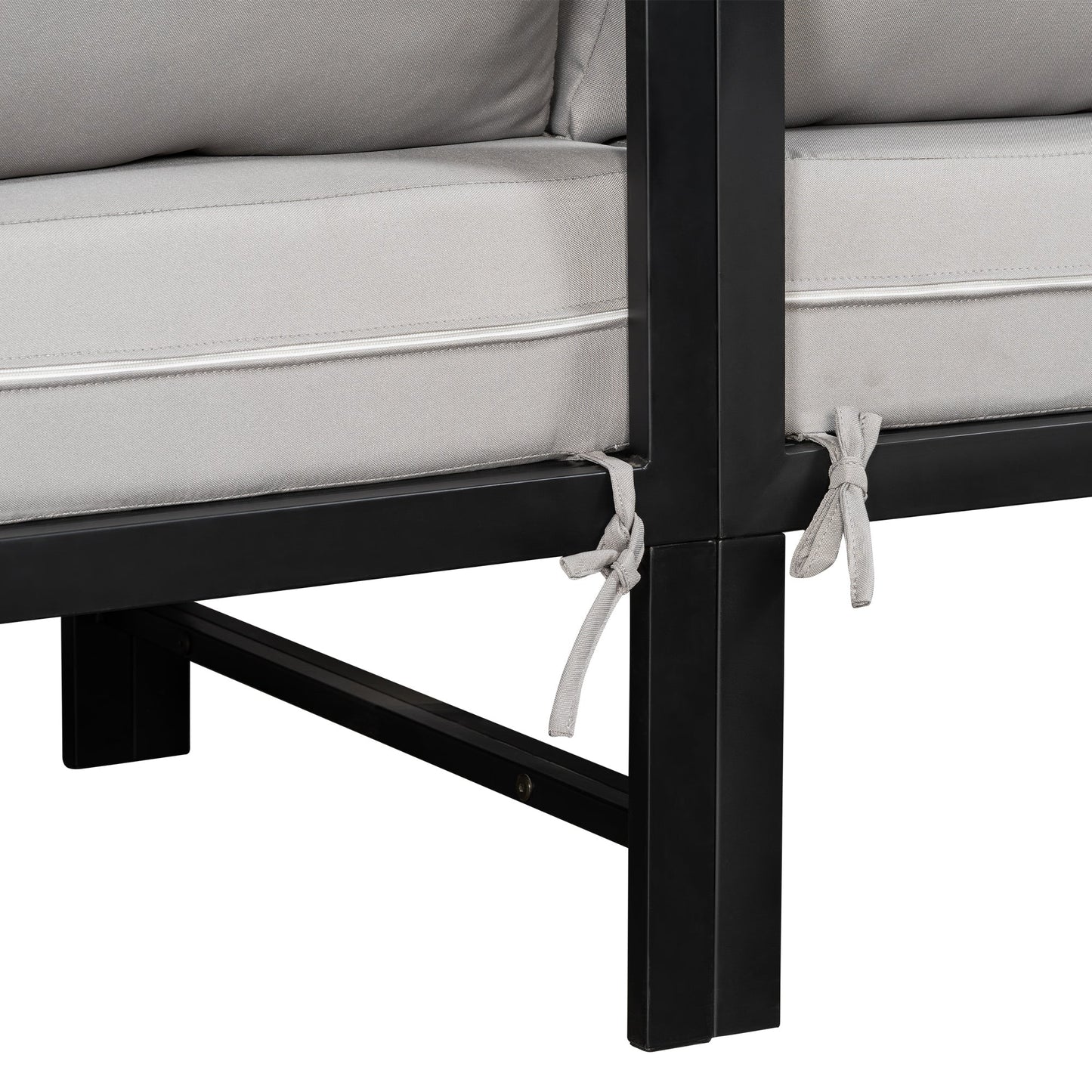 U_style Outdoor L-Shaped Sofa with iron frame and ultra-thick light gray cushions on Tampa Home & Garden Store