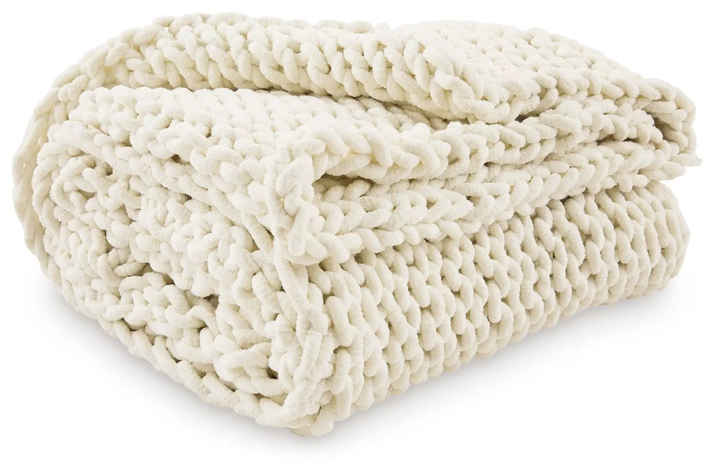 Chaddon Ivory Chenille Throw Set of Three