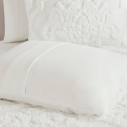 Off White Tufted Cotton King Comforter Set