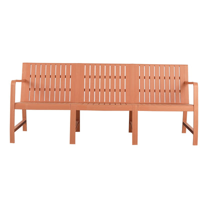 Orange waterproof two-piece outdoor patio bench set with slatted back on Tampa Home & Garden Store