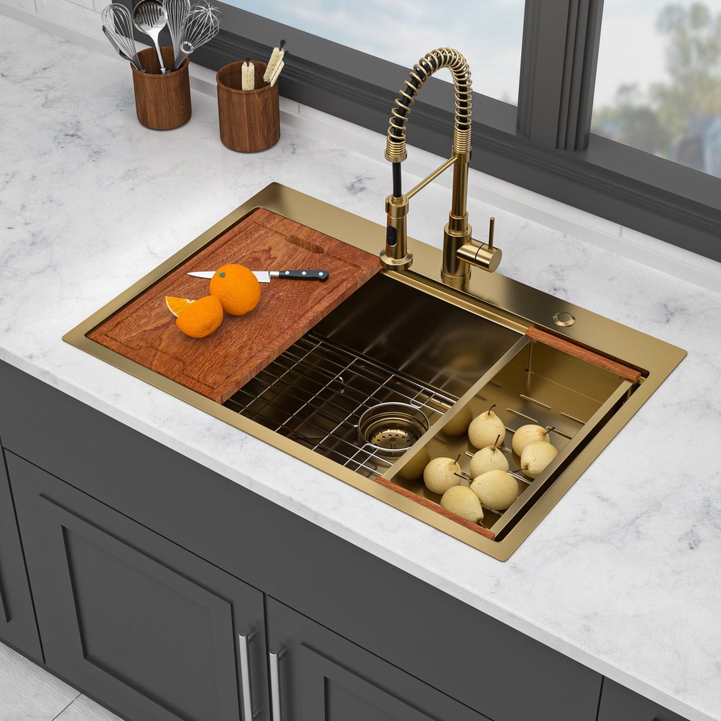 Drop In Kitchen Sink Stainless Steel Workstation