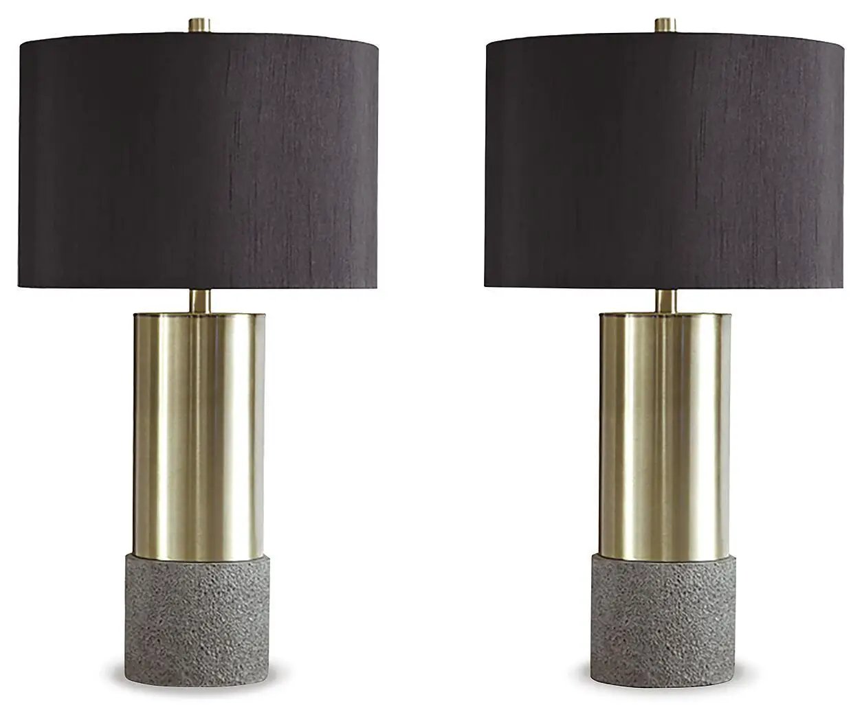Jacek metal table lamp pair with black shade and brass bodies by Unique Piece Furniture on Tampa Home & Garden Store