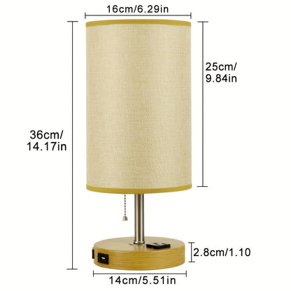 LumaTouch | Touch Table Lamp with USB Outlet and Fabric Shade Bedside Decor