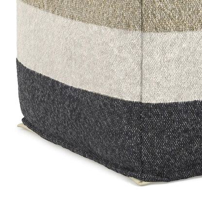 Clay - Square Pouf, Upholstered; multi-color boucle in olive beige charcoal on Tampa Home & Garden Store