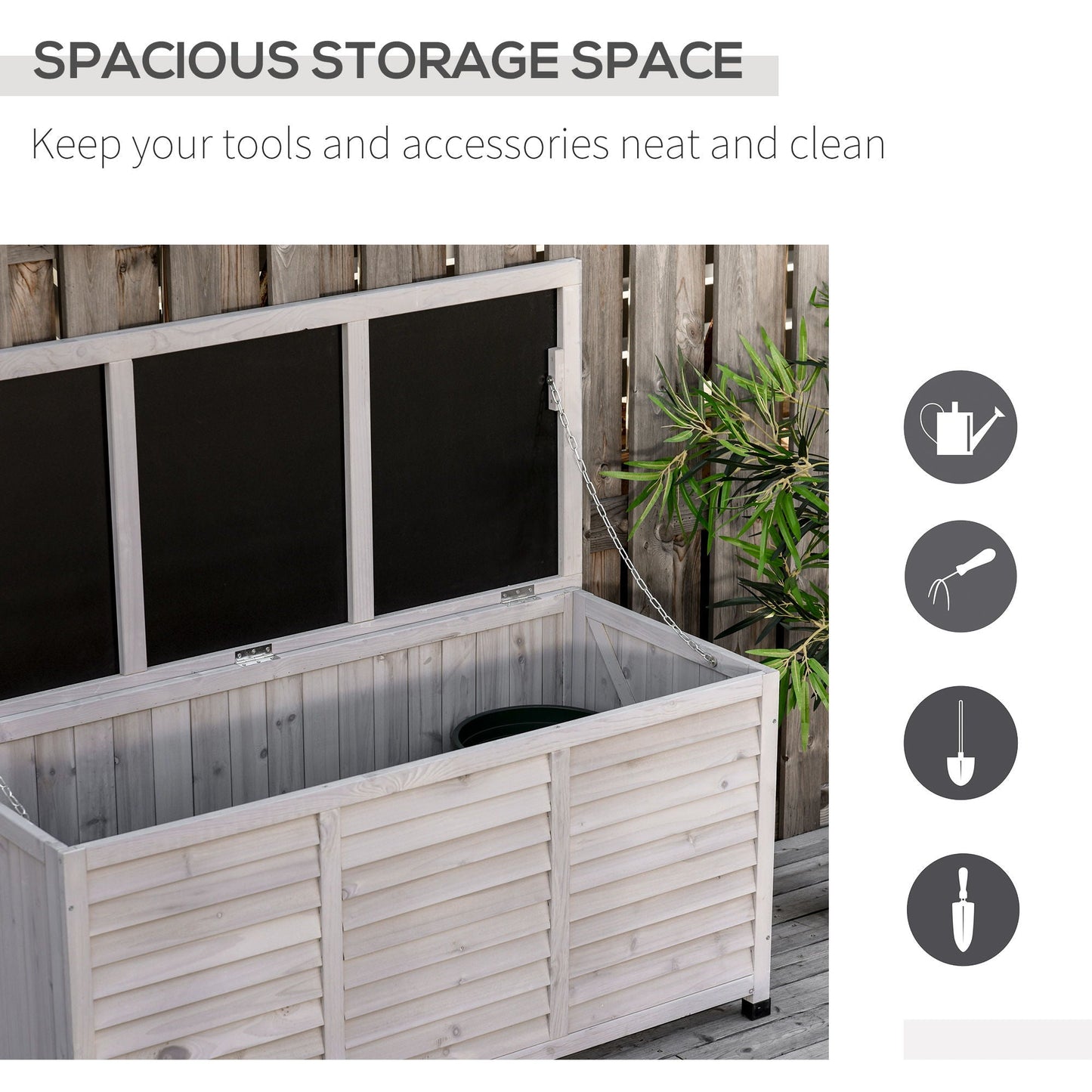 75 Gallon Wooden Deck Box with the Aerating Gaps