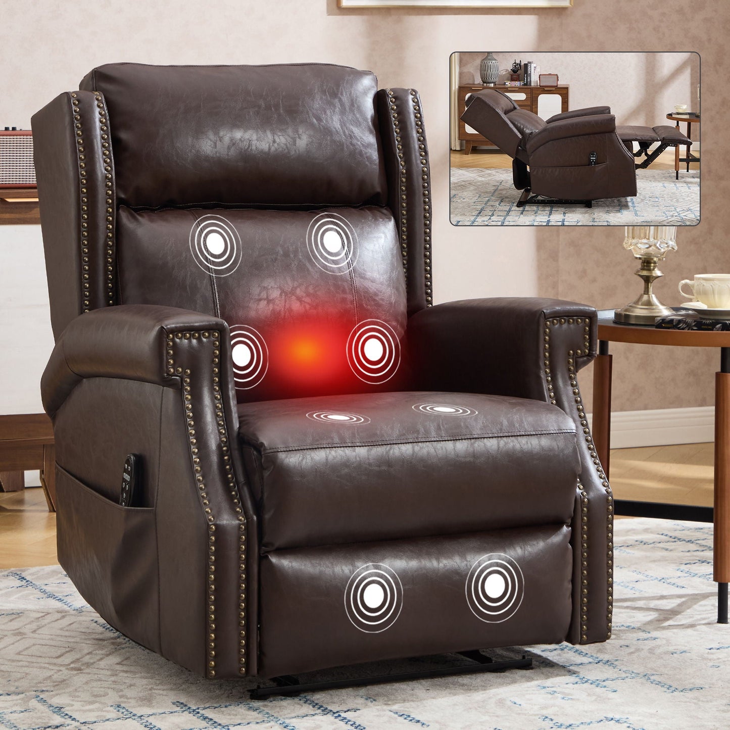 Manual Recliner With Vibrations and Heat