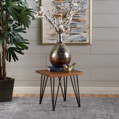 Zenith Industrial Accent Table Set of 2 Teak