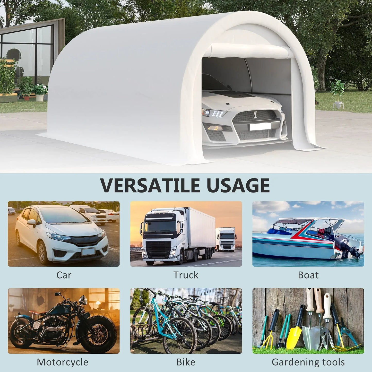 Outsunny 10x16 Carport with Heavy Duty Tent