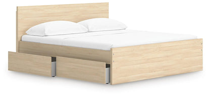Onita Panel Platform Bed in natural oak with built-in storage drawers by Unique Piece Furniture on Tampa Home & Garden Store