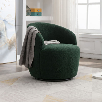 Teddy Fabric and Swivel Barrel Accent Chair