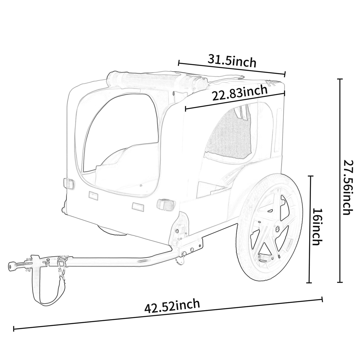 Outdoor heavy duty collapsible pet bike trailer with 16-inch wheels by HouseOfZazla on Tampa Home & Garden Store