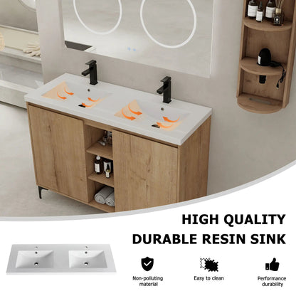 Elegant 48 Inch Vanity With Double Resin Sink