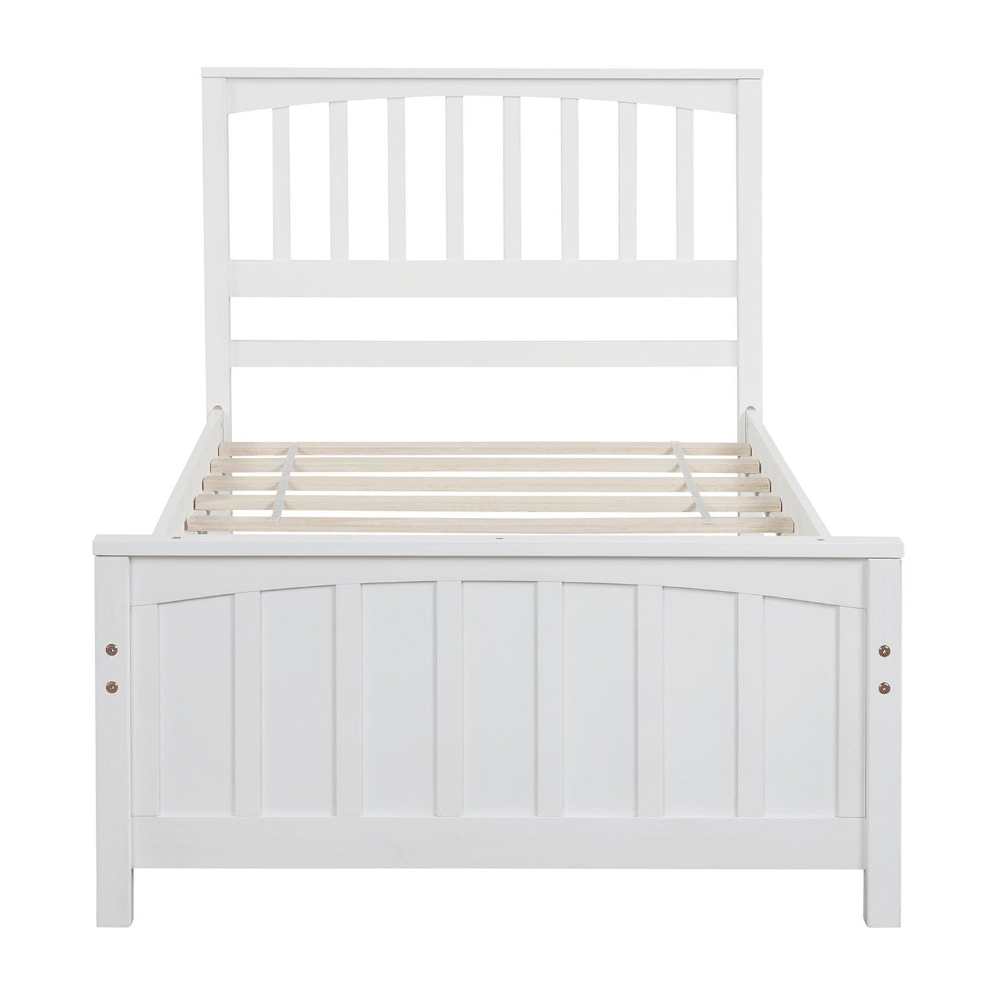 Wood Platform Bed with Headboard and Footboard