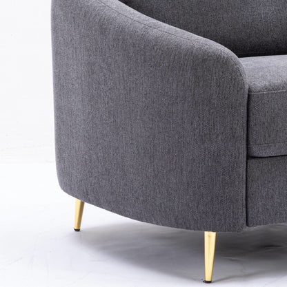 Yuina Linen Chair gray fabric arm chair with light wood legs by HouseOfZazla on Tampa Home & Garden Store