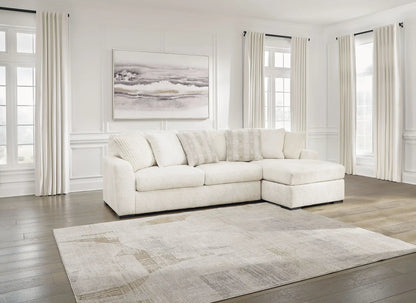 Chessington stationary sectional, ivory fabric L-shaped sofa by Unique Piece Furniture on Tampa Home & Garden Store