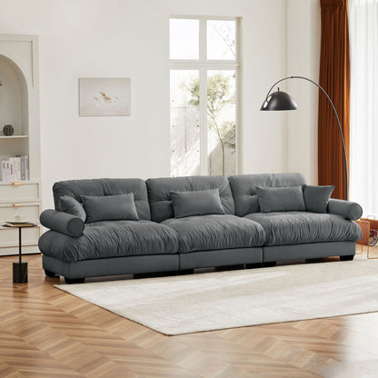 Large Modern Sofa With Cloud Comfort And Pillows