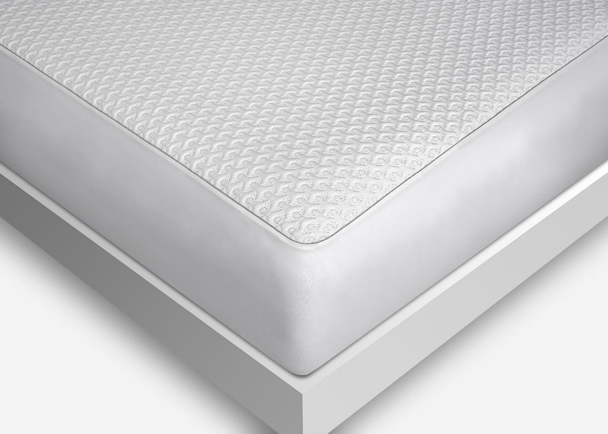 BedGear Ver-Tex Mattress Protector King by HouseOfZazla light gray quilted protector on white bed on Tampa Home & Garden Store